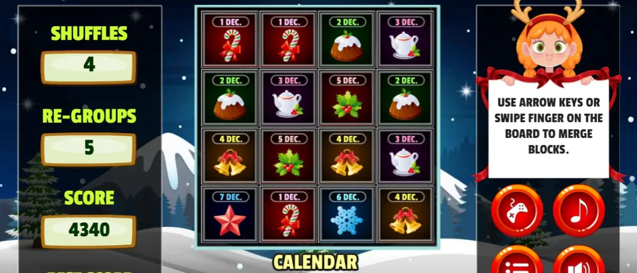 25 December - Play Match-3 Puzzle Game Online for Free