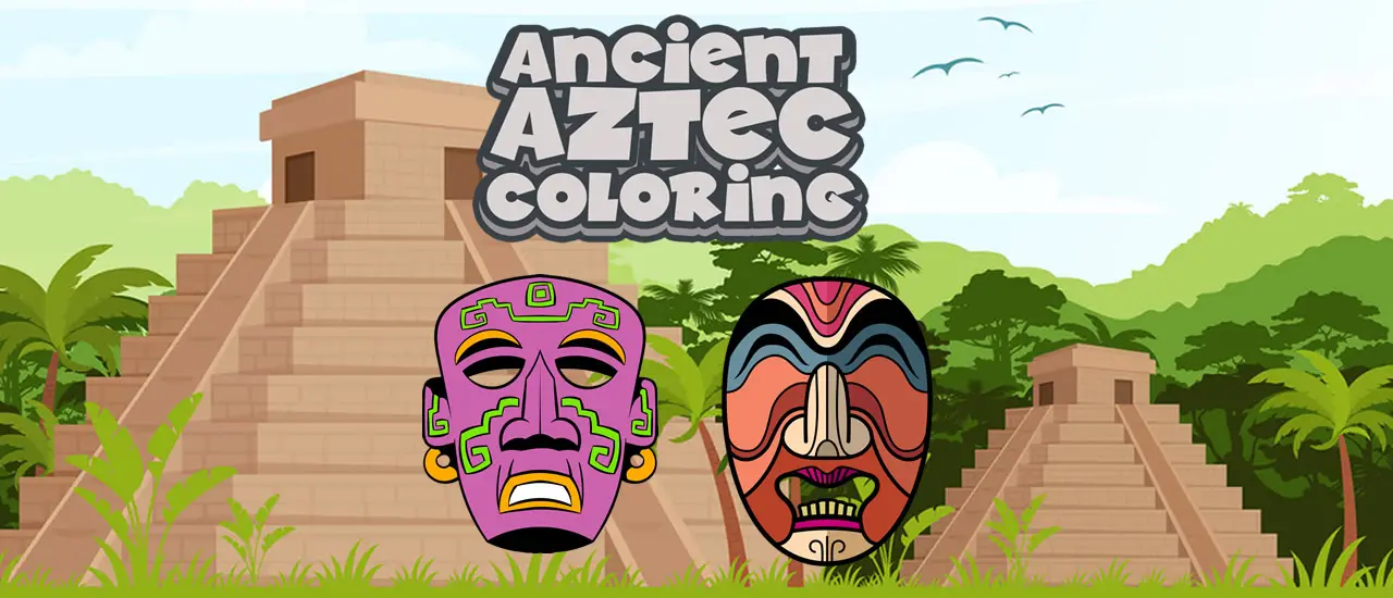 Ancient Aztec Coloring Game for Kids - Free Online Art Fun