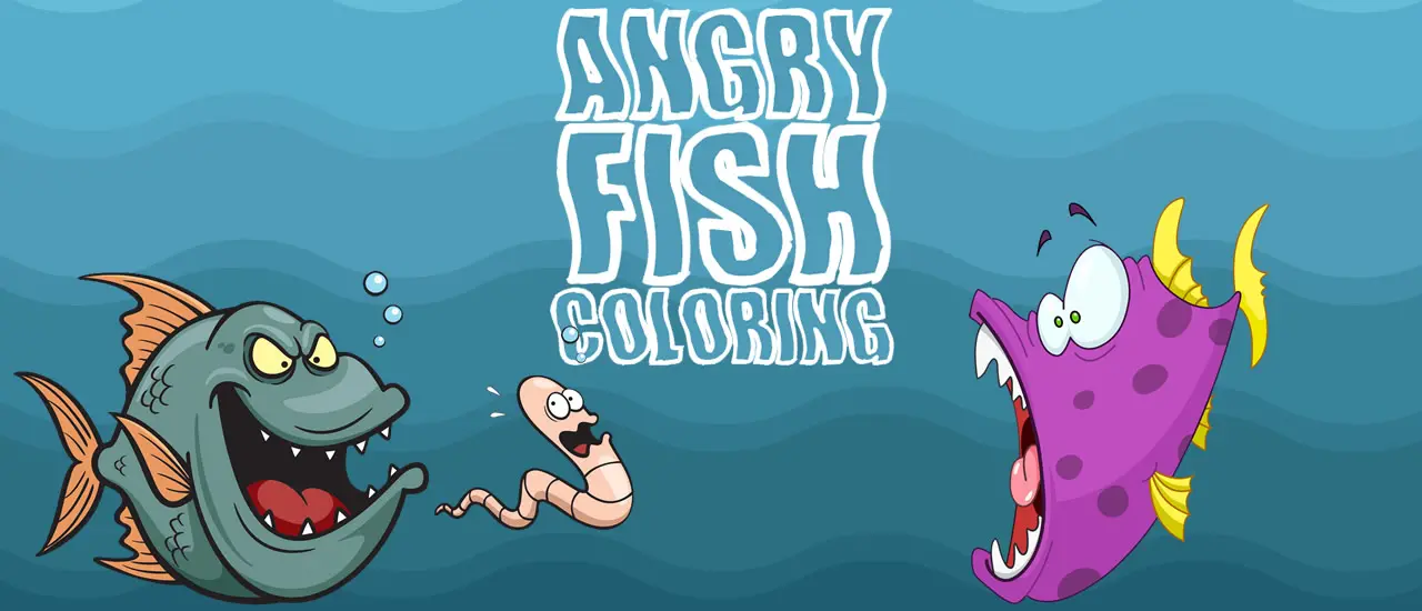 Angry Fish Boyama Oyunu - Ücretsiz Çocuklar ve Yetişkinler İçin Online Boyama Oyunları