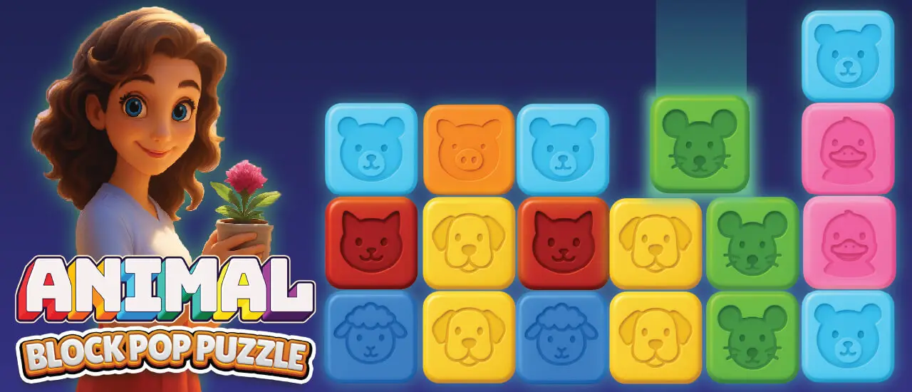 Animal Block Pop Puzzle – Kostenloses Match-3 Spiel online spielen