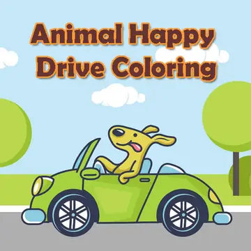 Animal Happy Drive Coloring لعبة تلوين مجانية على الإنترنت للأطفال