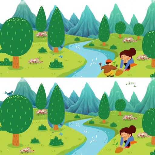 Arbor Day Unterschiede Spiel – Kostenlose Online Suchspiel