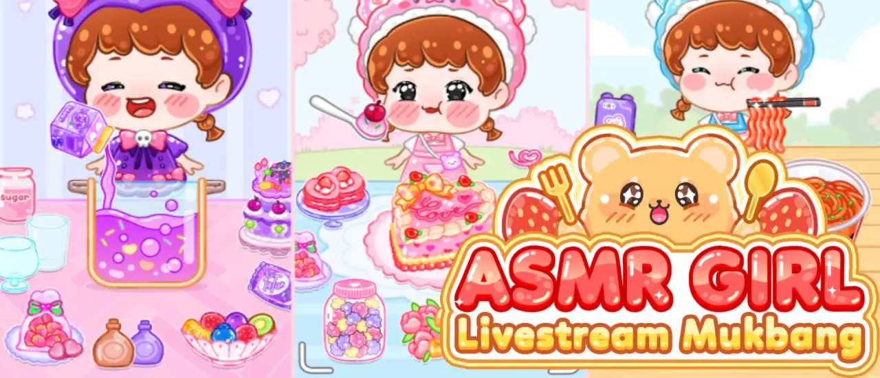 ASMR Girl: Livestream Mukbang - Play Game & Relax with Food