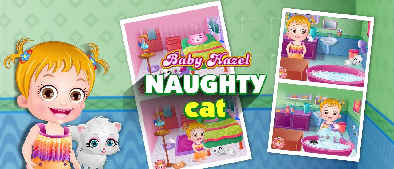 Baby Hazel Naughty Cat - Juego de Cuidado y Diversión para Niños