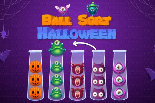 Ball Sort Halloween – Kostenloses Puzzlespiel online spielen
