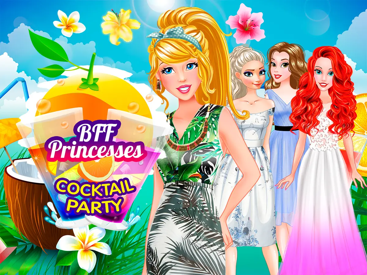 BFF Princesses Cocktail Party – Kostenloses Ankleidespiel für Mädchen