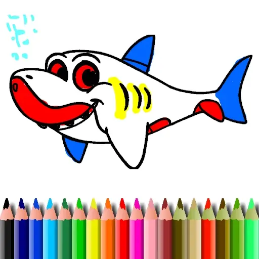 BTSシャーク塗り絵ゲーム 無料で遊べるオンラインお絵かきゲーム