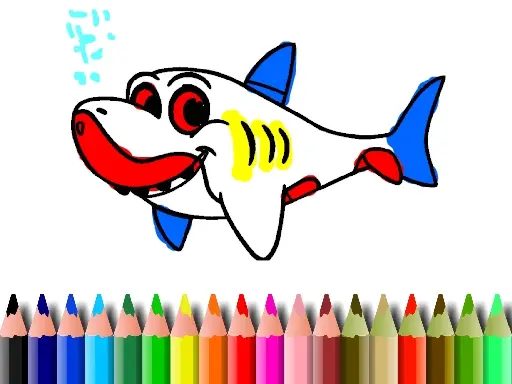 BTSシャーク塗り絵ゲーム 無料で遊べるオンラインお絵かきゲーム