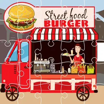 Burger Trucks Jigsaw – Kostenloses Puzzlespiel online spielen