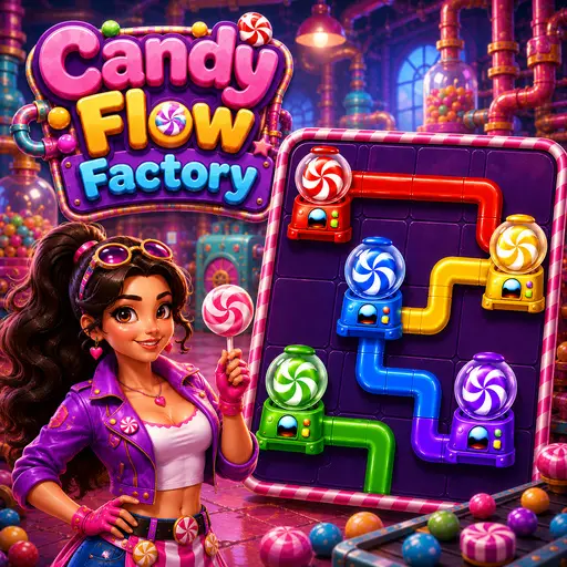 Candy Flow Factory kostenlos spielen – Puzzle & Spielspaß online