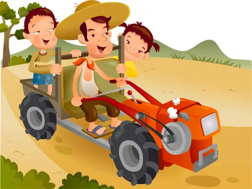 Cartoon Tractor Puzzle - Kostenloses Puzzlespiel zum Spielen online