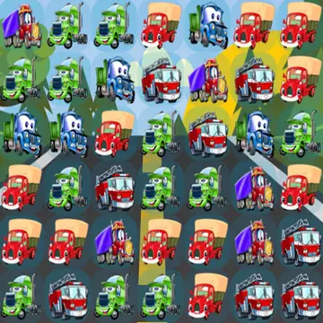 Cartoon Trucks Match 3 – Kostenloses Online Puzzle Spiel zum Spielen