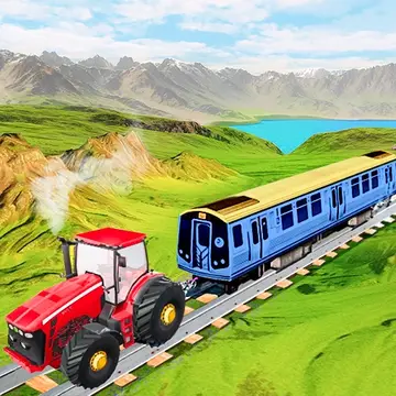 Chained Tractor Towing Bus Game - Offroad Driving & Towing Simulator