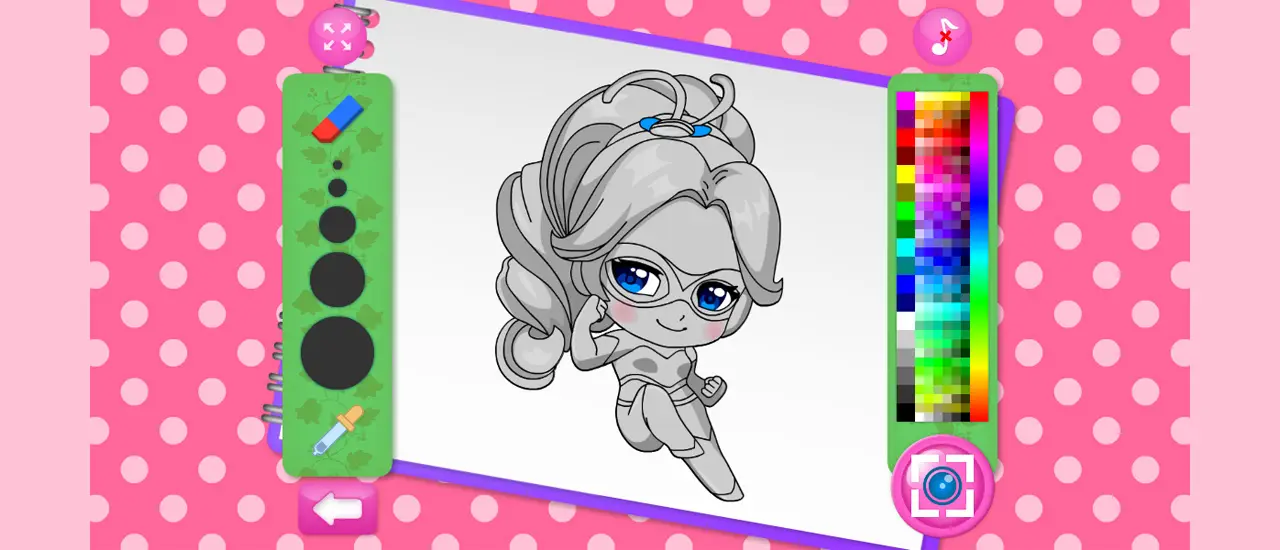ちびドットガール塗り絵ゲーム - 無料で遊べるかわいいキャラクター塗り絵