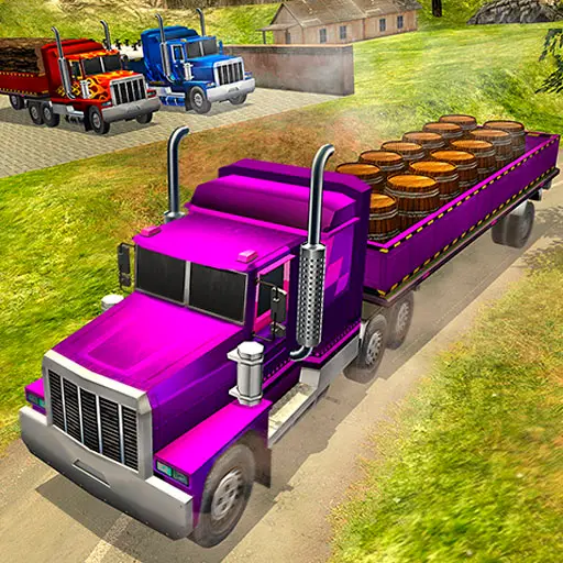 لعبة City Cargo Trailer Transport محاكاة الشاحنات على الطرق الوعرة