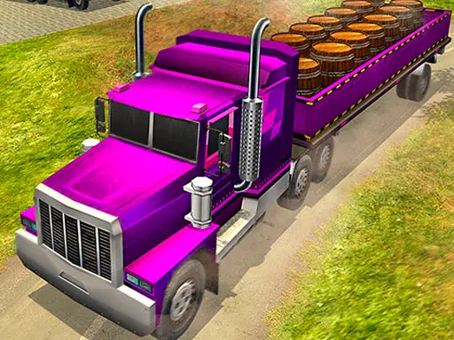 لعبة City Cargo Trailer Transport محاكاة الشاحنات على الطرق الوعرة