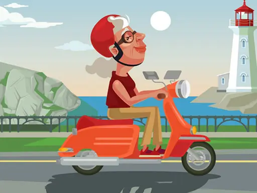 City Scooter Ride Coloring
