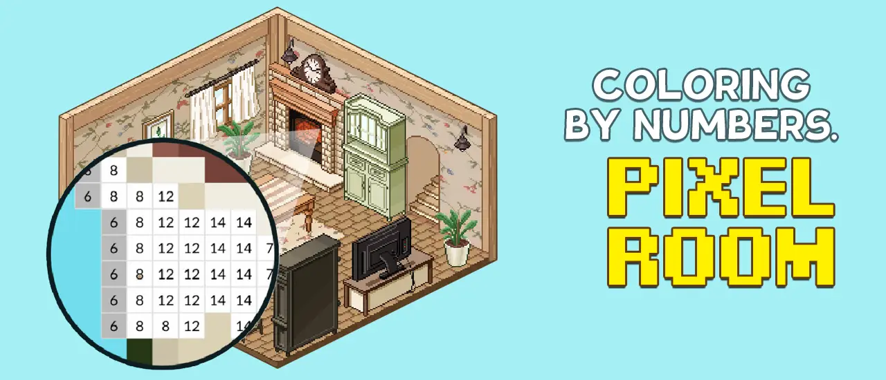 Coloring by Numbers. Pixel Rooms - Juego de Colorear Gratis