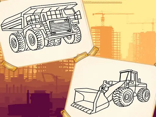 Construction Trucks Coloring Jogo Grátis para Crianças Online
