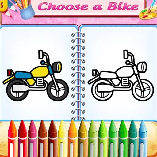 Cute Bike Coloring Book - Juego de Colorear para Niños y Adultos