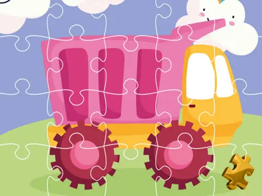 Cute Kids Trucks Jigsaw - Juego para niños gratis y en línea