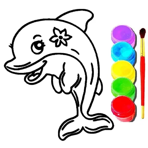 Dolphin Coloring Book - Jeu de coloriage gratuit en ligne pour enfants