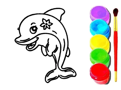 Dolphin Coloring Book - Jeu de coloriage gratuit en ligne pour enfants