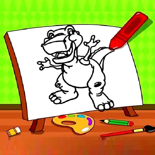 Easy Kids Coloring Dinosaur - Ücretsiz Çocuklar İçin Boyama Oyunu
