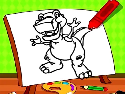 Easy Kids Coloring Dinosaur - Ücretsiz Çocuklar İçin Boyama Oyunu