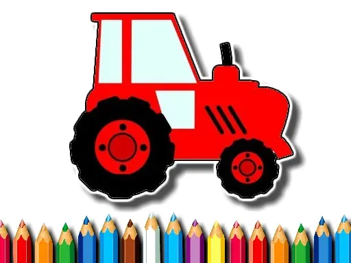Easy Kids Coloring Tractor - Ücretsiz Çocuklar İçin Boyama Oyunu