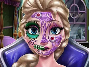 エルサ怖いハロウィンメイクゲーム｜無料おしゃれコスプレ遊び