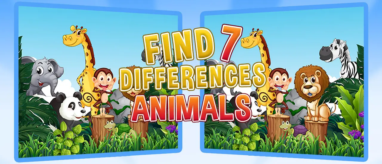 Find Seven Differences Animals – Kostenlose Suchspiel für Kinder & Erwachsene