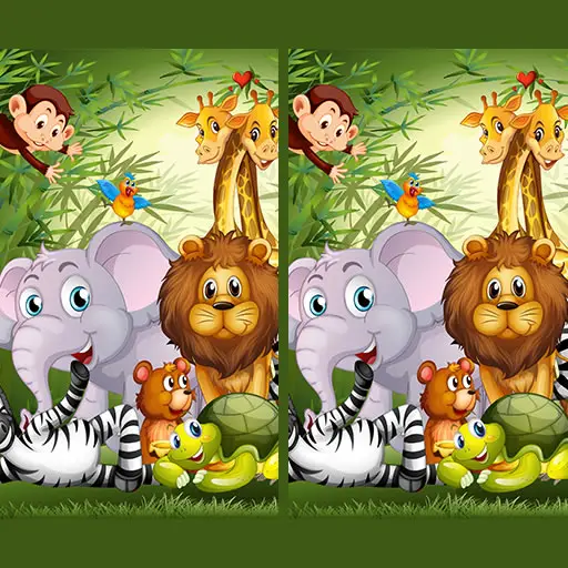 Find Seven Differences Animals – Kostenlose Suchspiel für Kinder & Erwachsene