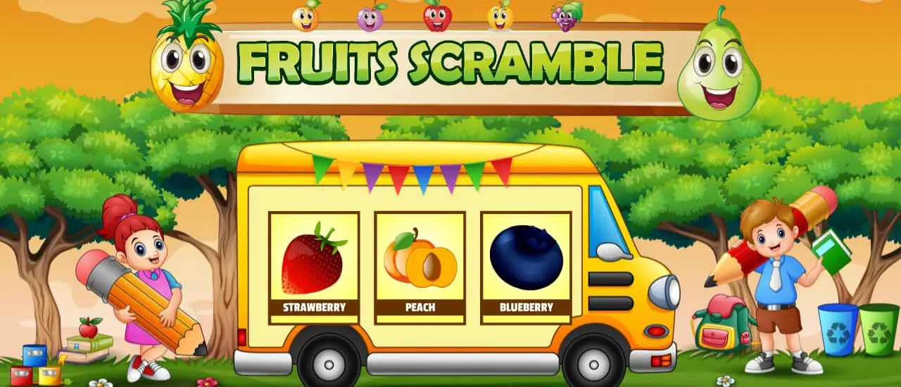 Fruits Scramble Oyna - Eğlenceli Meyve Kelime Bulmaca Oyunu