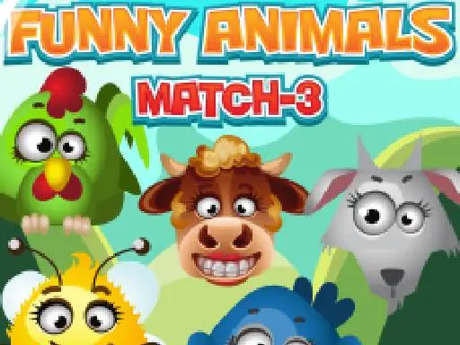 Funny Animals Match 3 - オンライン無料パズルゲーム