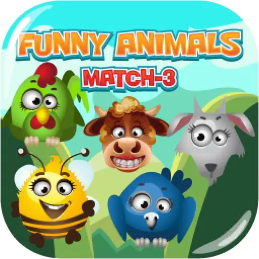 Funny Animals Match 3 - オンライン無料パズルゲーム