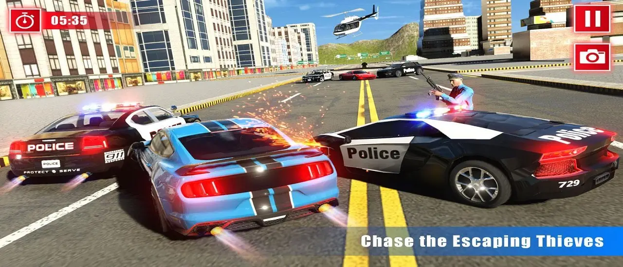 Grand Police Car Chase Drive Racing 2020 – Kostenloses Polizei Rennspiel online spielen