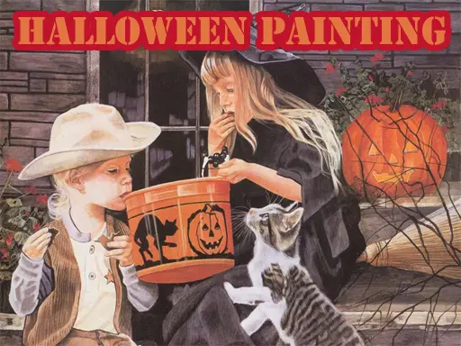 Halloween Painting Slide Puzzle - Play Free Online Halloween Games