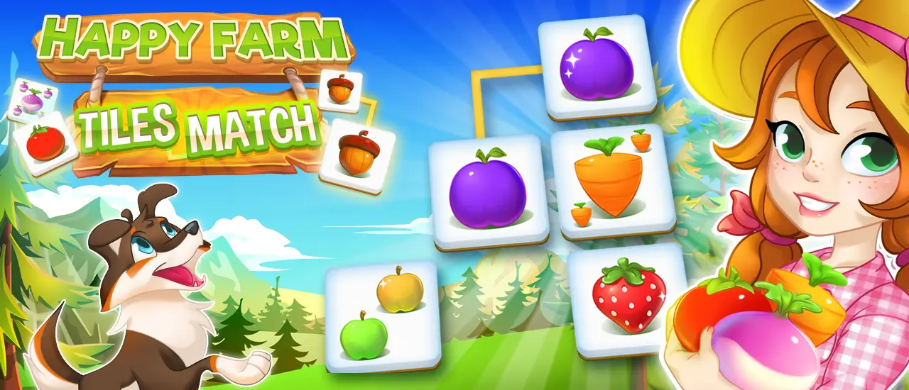 ハッピーファームタイルマッチ - 無料パズルゲームで遊ぶ