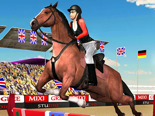 Horse Jumping Show 3D - Jogo de Corrida de Cavalos Online Grátis