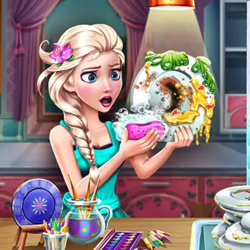 Ice Queen Dish Washing – Kostenloses Küchen Spiel zum Spielen
