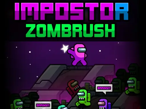 Impostor Zombrush 無料オンラインゲーム|Among Us風アクションゲーム