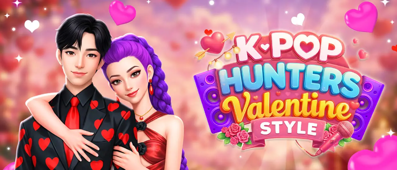 K-Pop Hunters Valentine Style - Jogue Grátis e Divirta-se com Moda e Romance