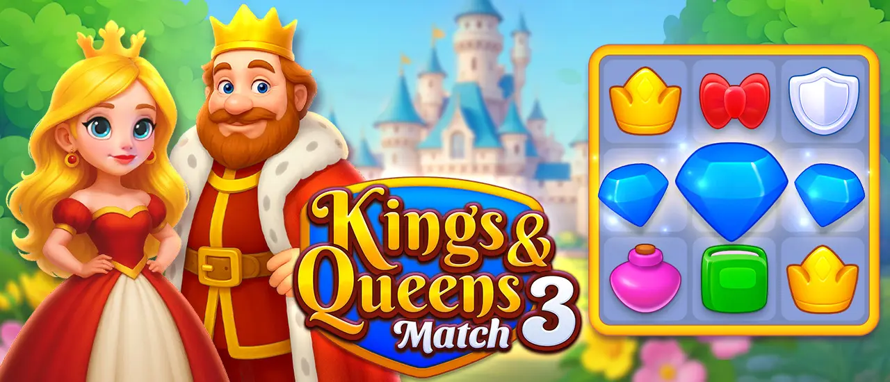Kings and Queens Eşleştirme 3 Oyna - Ücretsiz Puzzle Oyunu