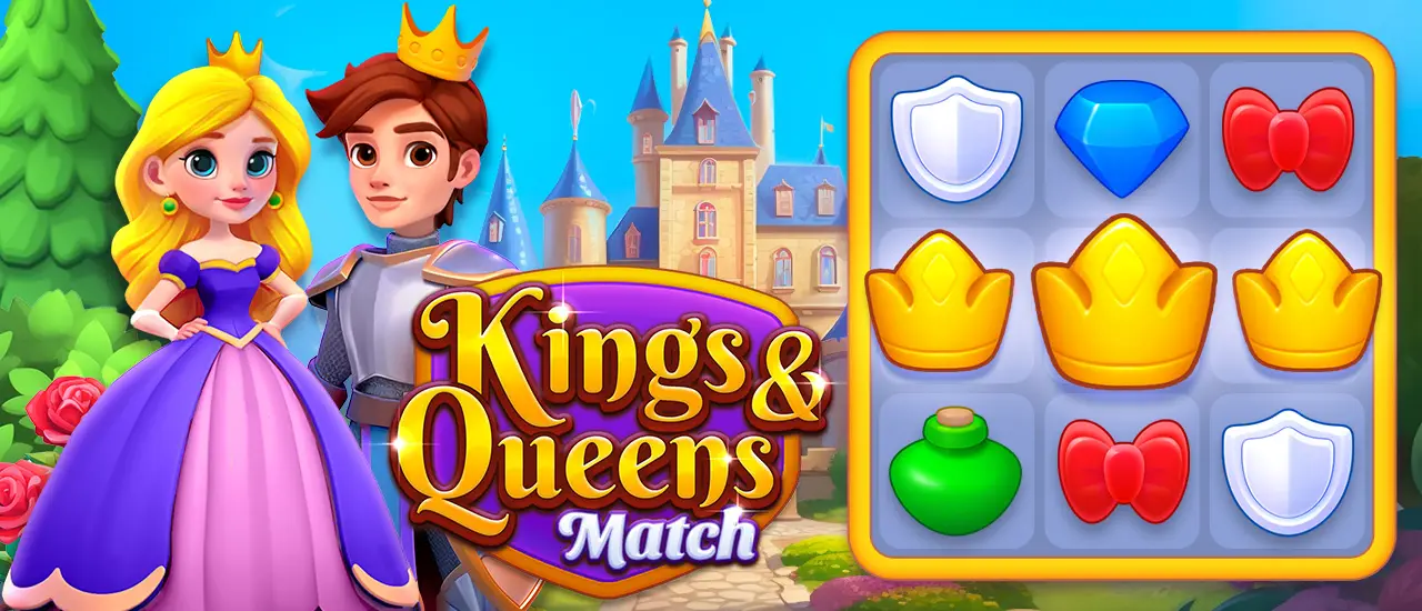 Kings and Queens Match - Jeu de Match 3 Gratuit en Ligne