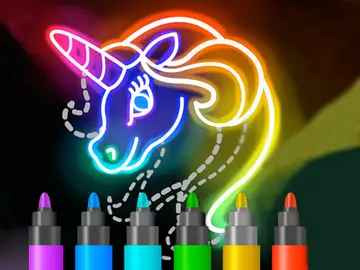 Learn to Draw Glow Cartoon - Jeu de Dessin Facile pour Enfants et Adultes