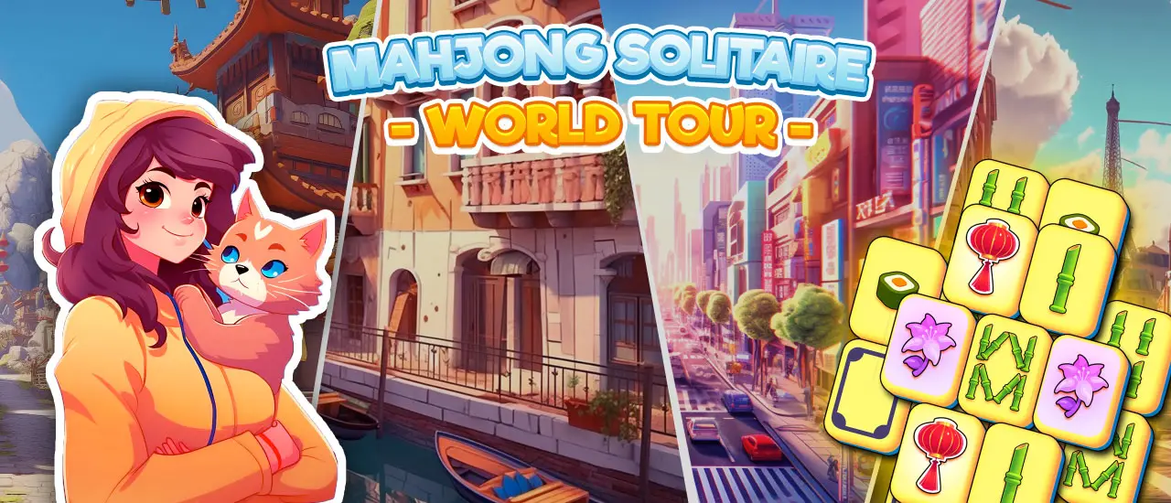 Mahjong Solitaire World Tour kostenlos online spielen
