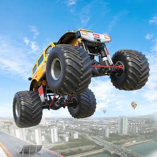 Mega Ramp Monster Truck Yarışı - Ücretsiz Çevrimdışı Oyna