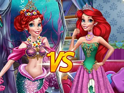 Mermaid Vs Princess - Jeu de Dress Up Gratuit pour Jouer en Ligne