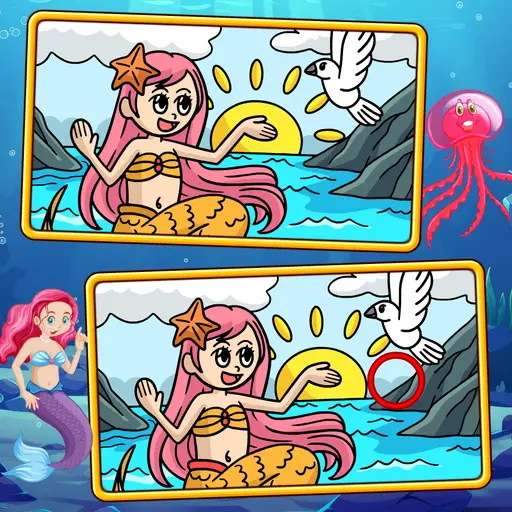 Mermaids Spot The Differences - Ücretsiz Bulmaca Oyunu Oyna